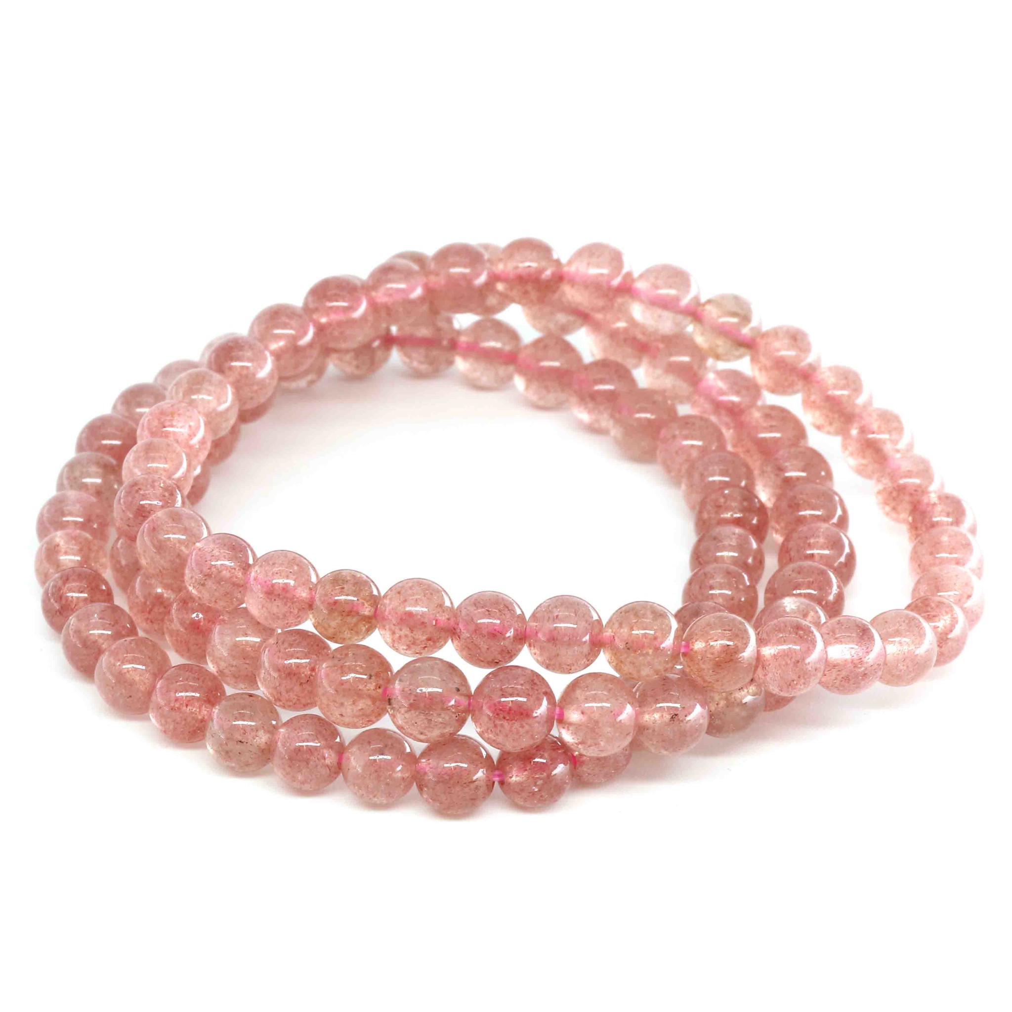Bild von Erdbeerquarz Kugeln  6mm Armband Extra
