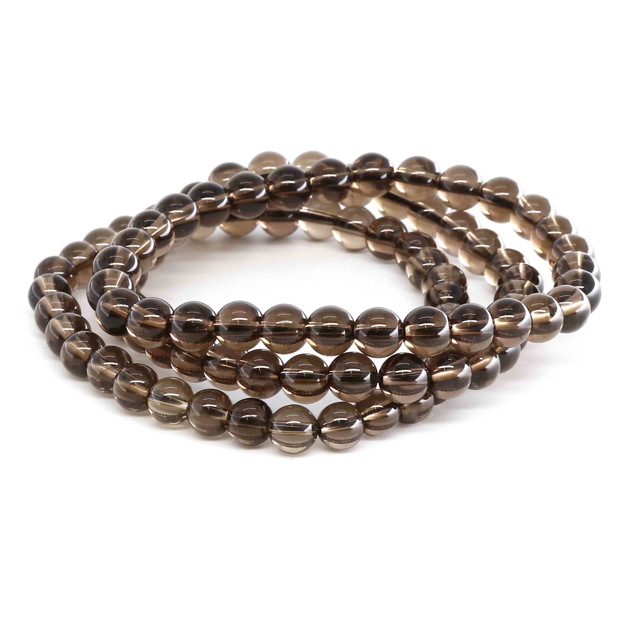 Bild von Rauchquarz Kugeln  6mm Armband