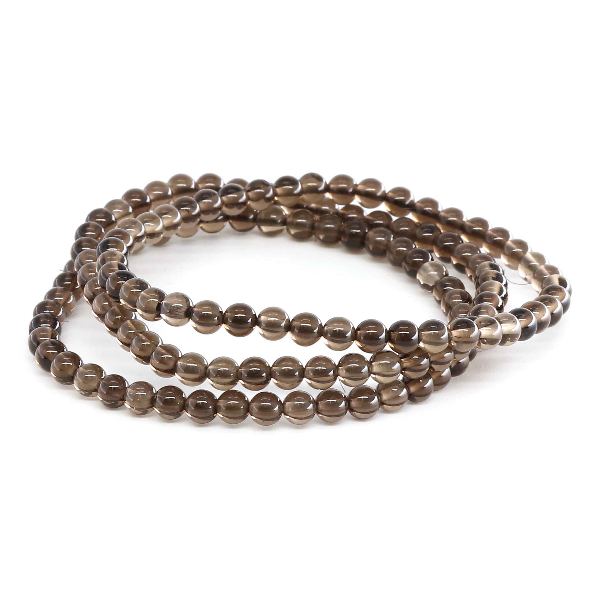 Bild von Rauchquarz Kugeln  4mm Armband