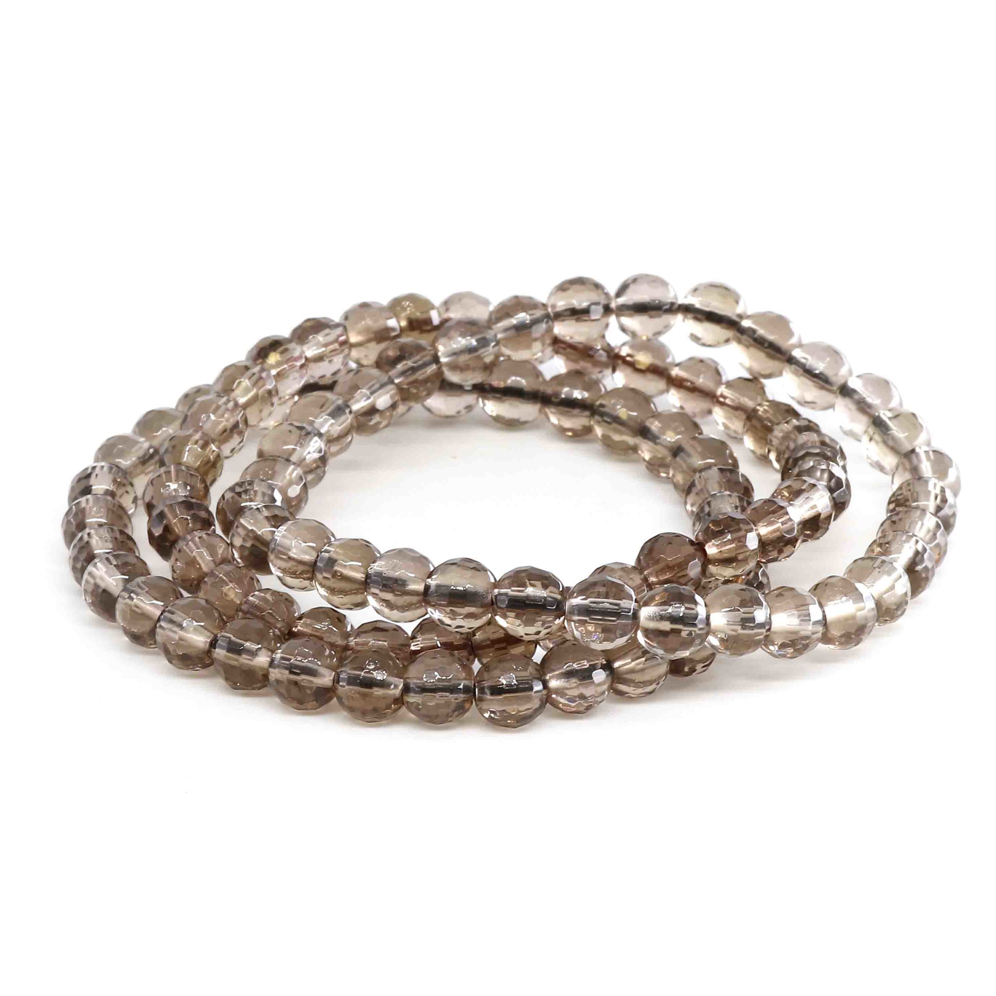 Bild von Rauchquarz fac. Kugeln  6mm Armband