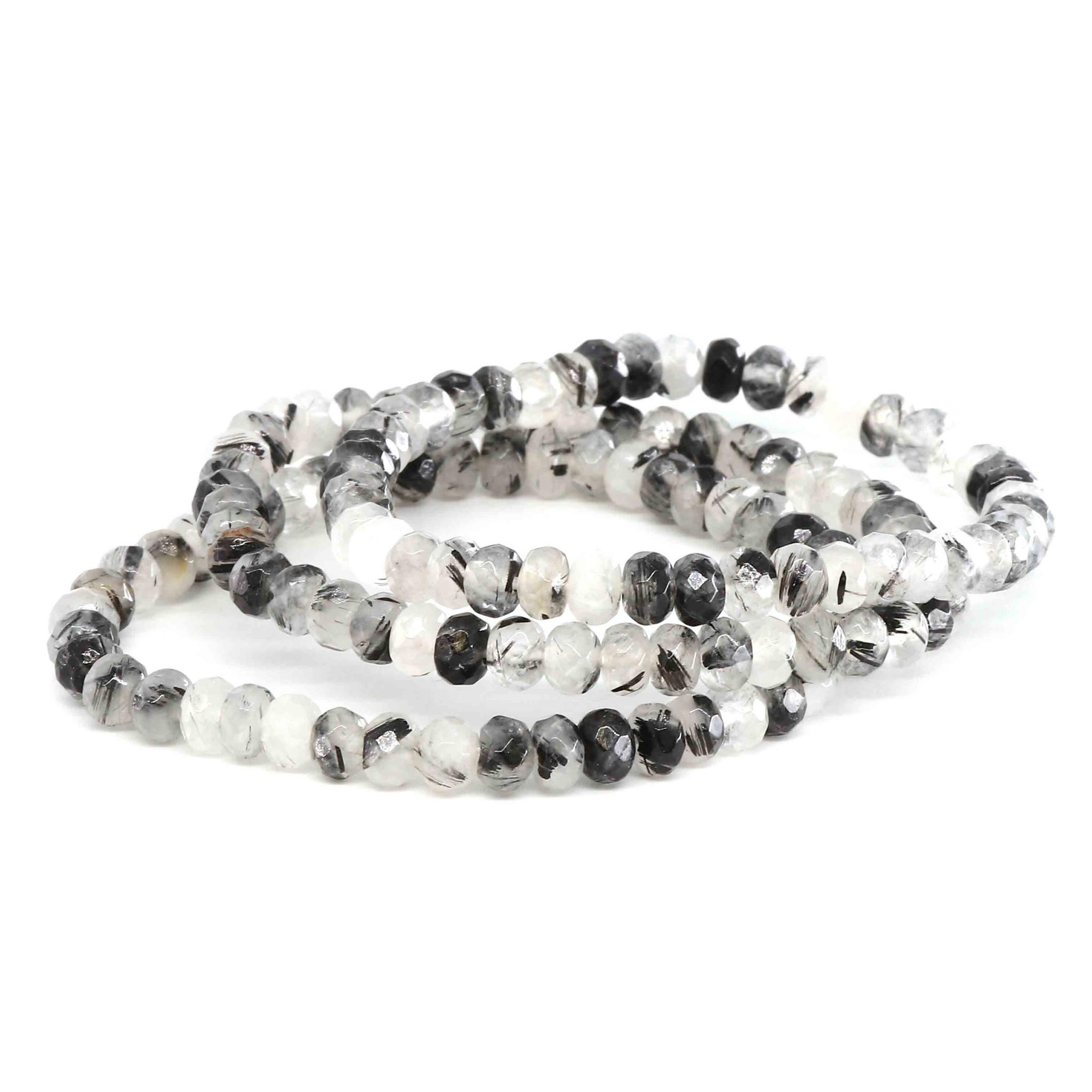 Bild von Turmalinquarz fac. Button  6mm Armband