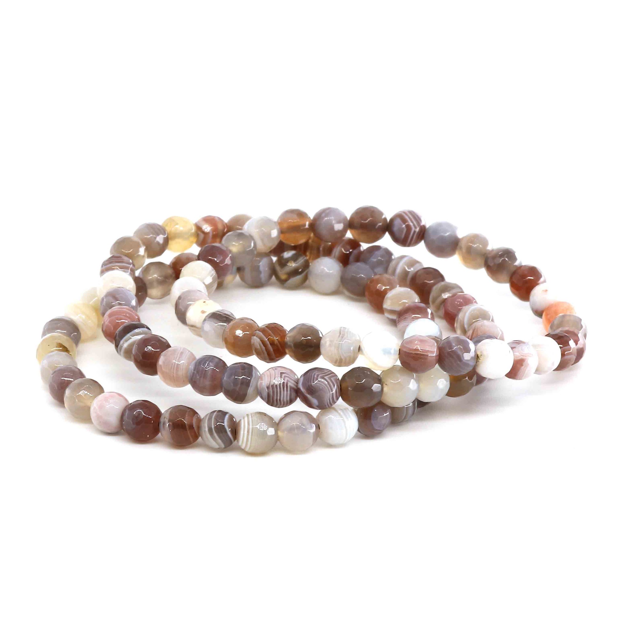 Bild von Botswana Achat fac. Kugeln  6mm Armband