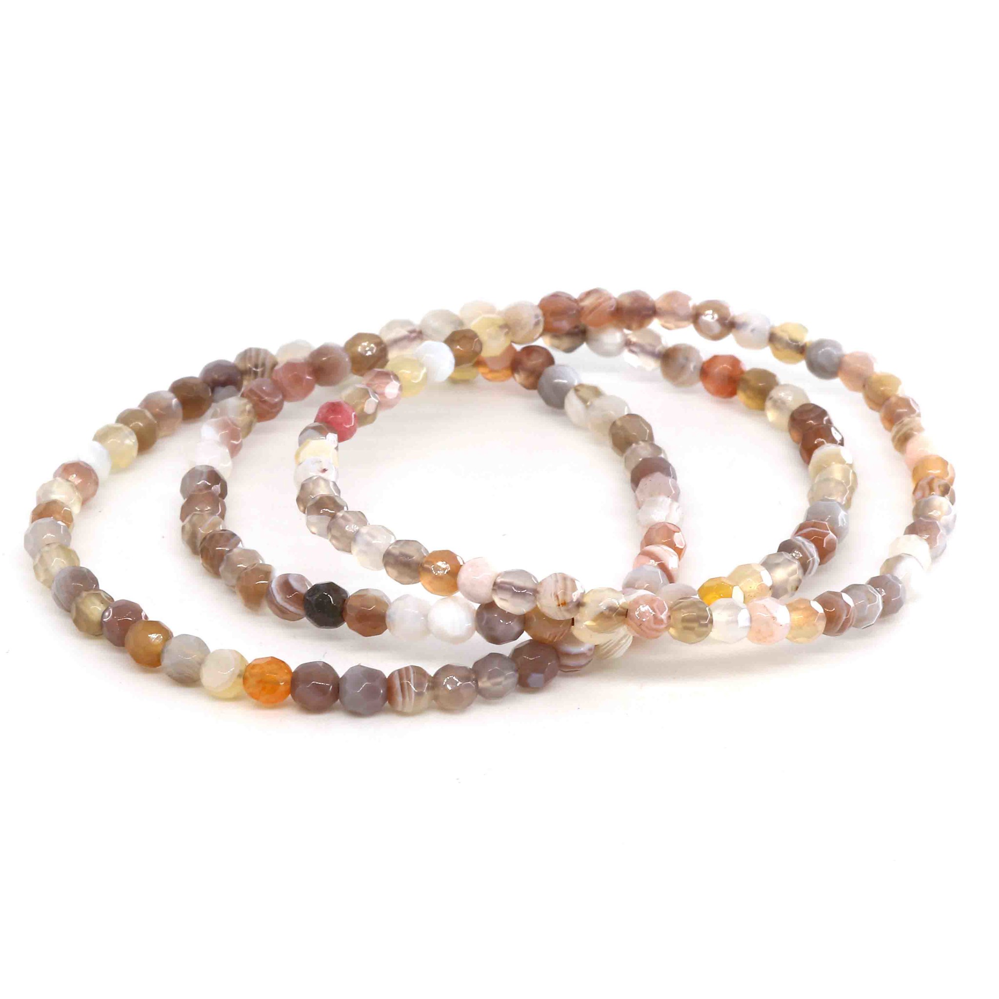 Bild von Botswana Achat fac. Kugeln  4mm Armband