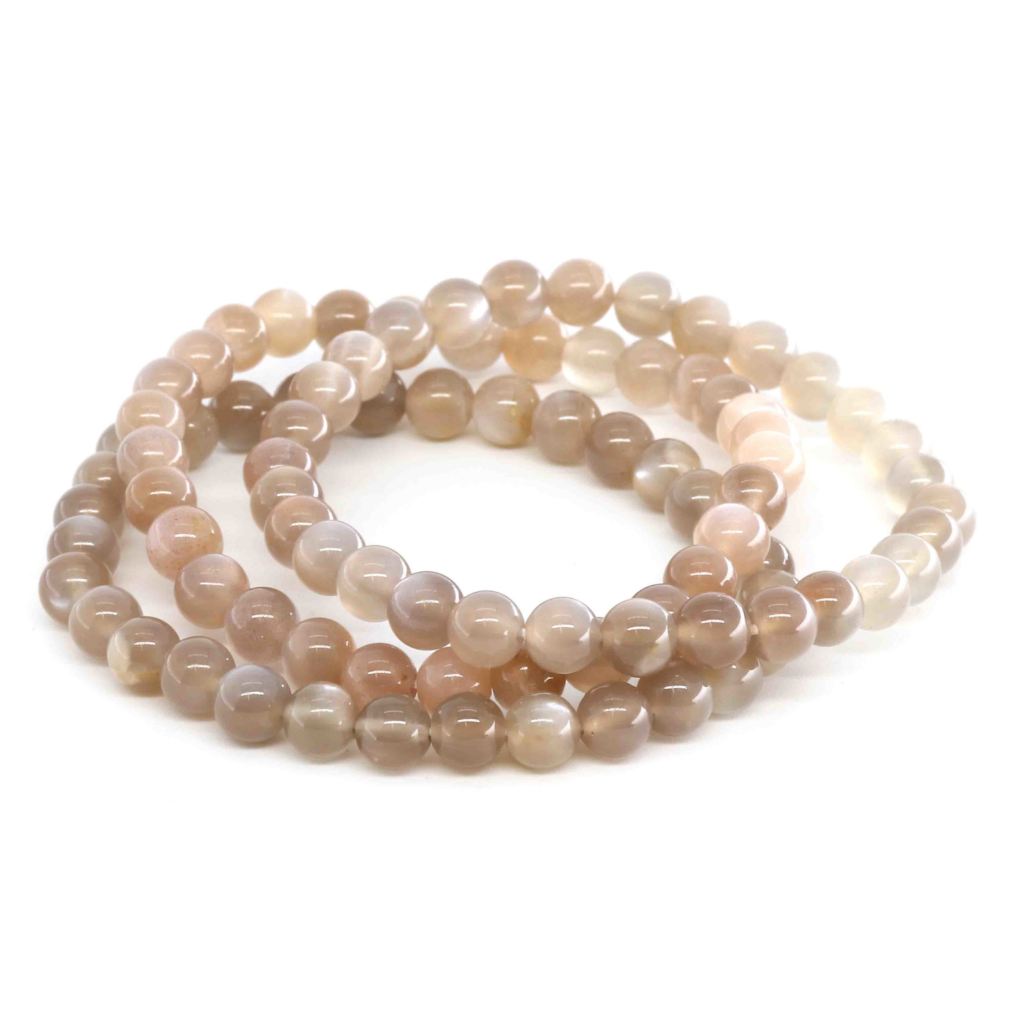 Bild von Mondstein Kugeln  6mm Armband (braun)