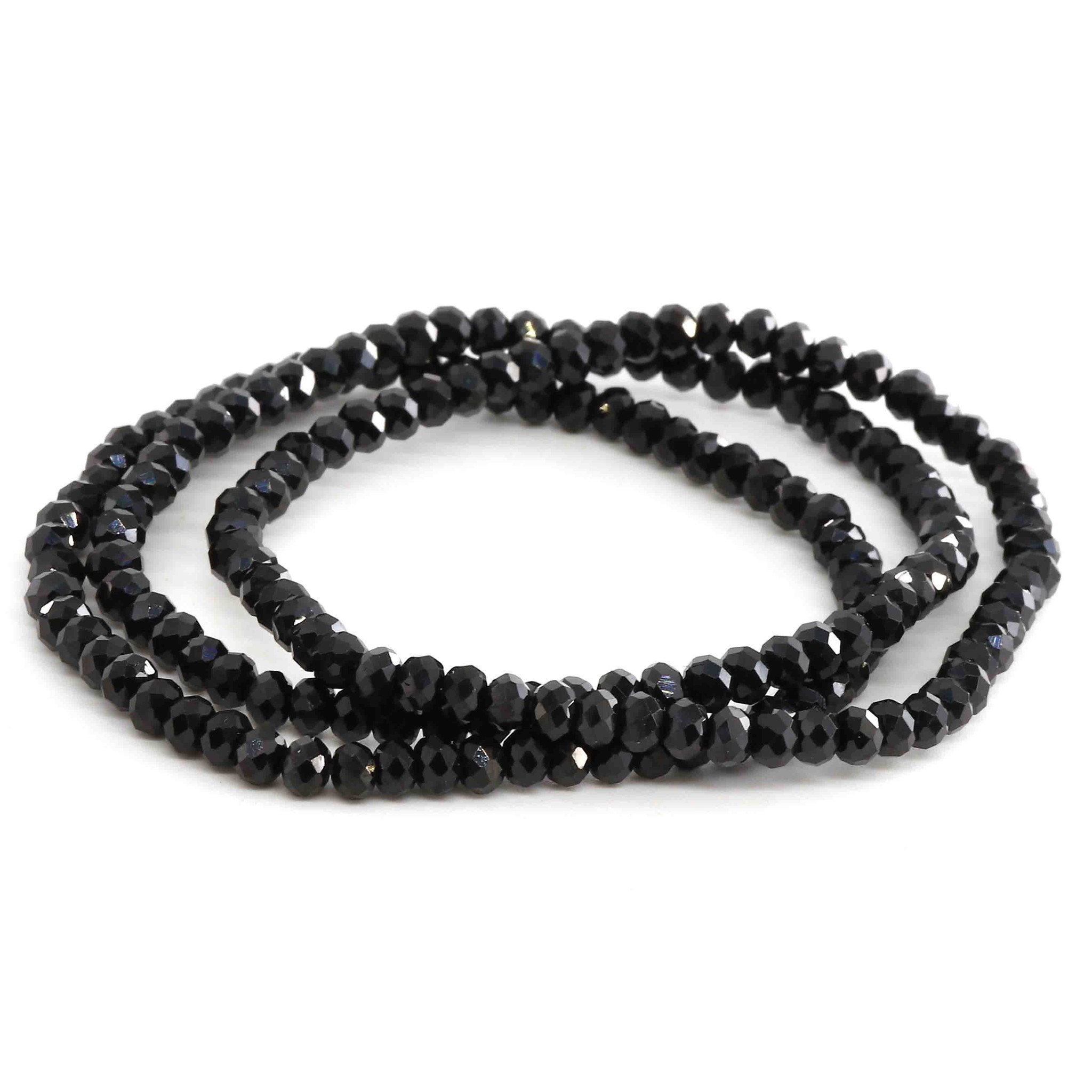 Bild von Spinell fac. Button  4.5-5mm Armband (black)