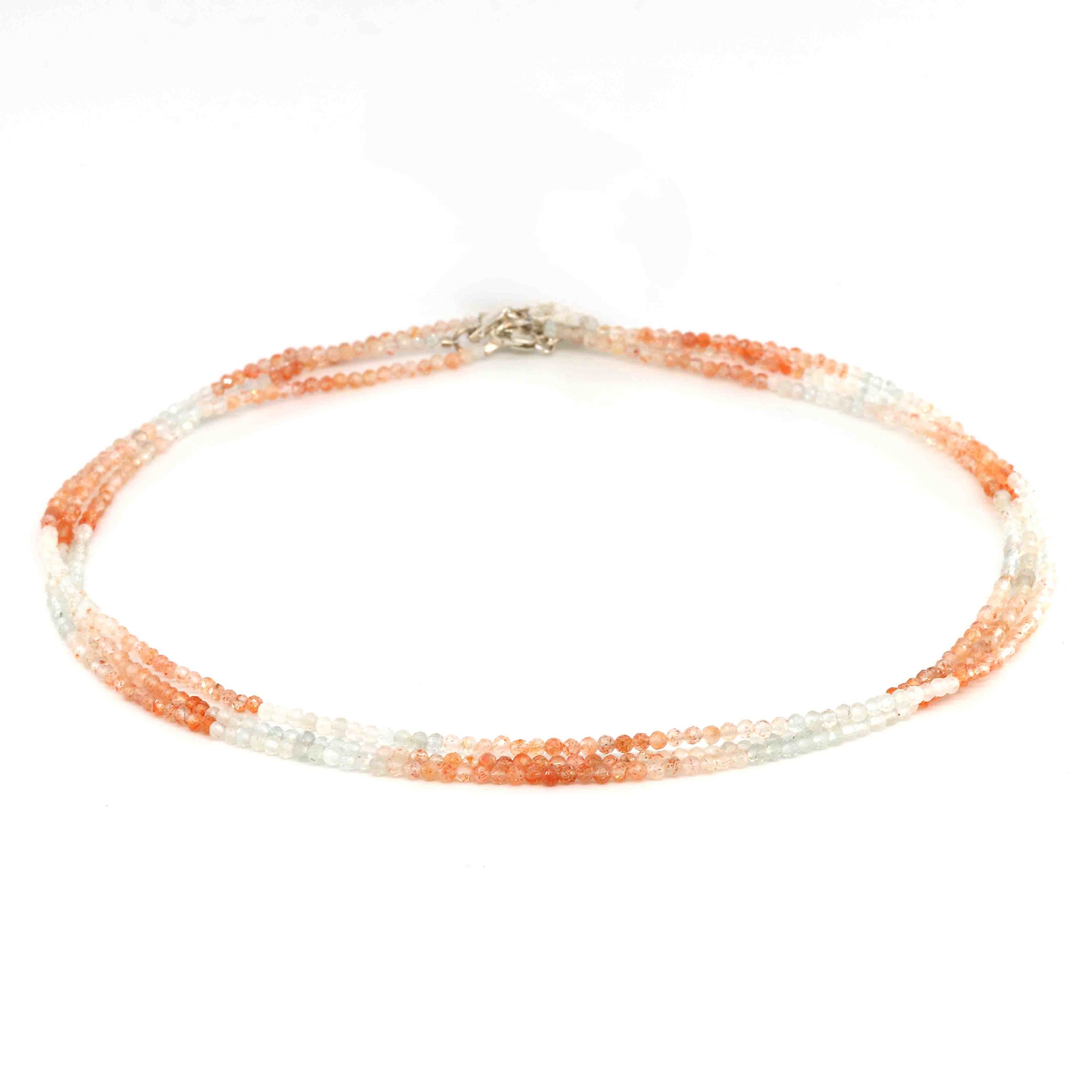 Image de Sonnenstein fac. Kugeln  3mm Halskette mit Silberverschluss