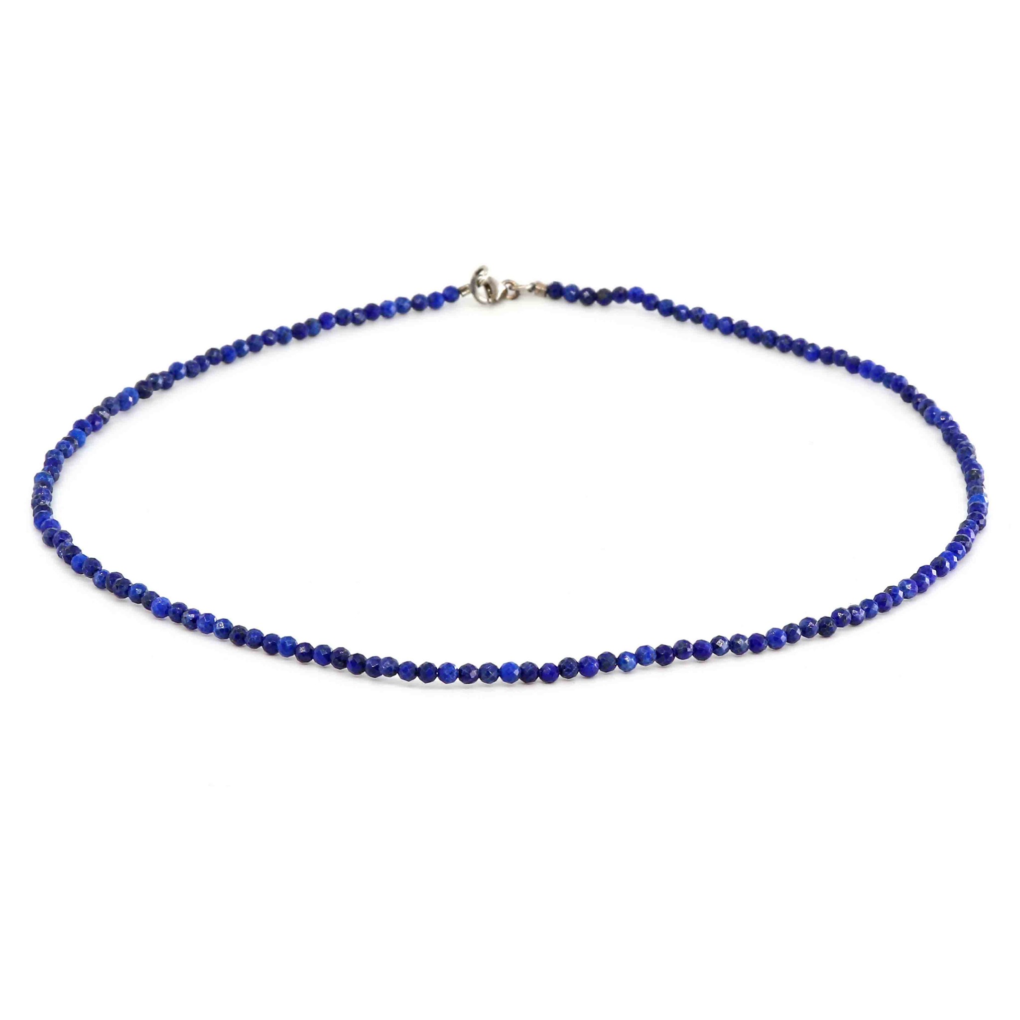 Image de Lapis fac. Kugeln  3mm Halskette mit Silberverschluss