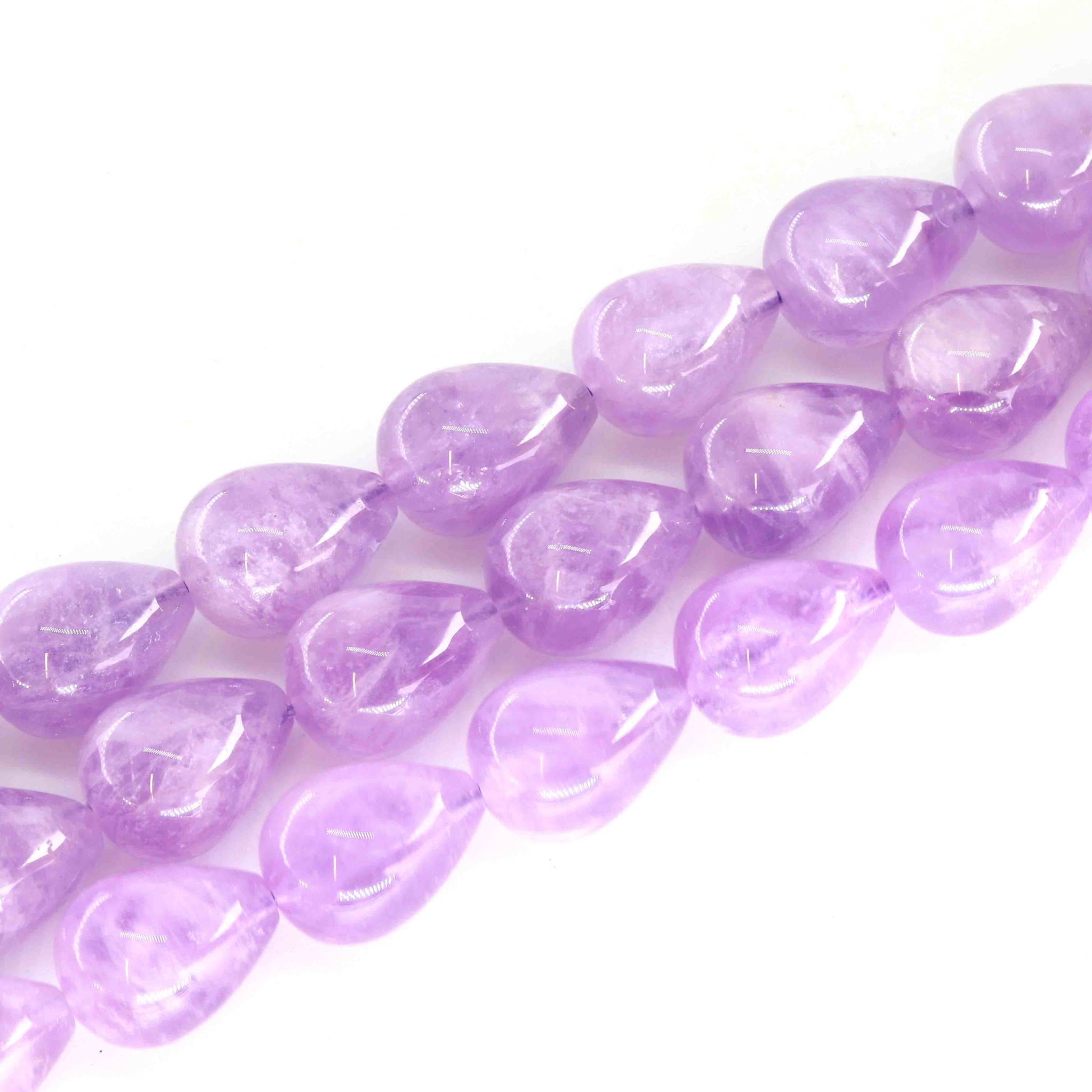 Image de Amethyst Tropfen  15x20mm Strang (Lavendel)