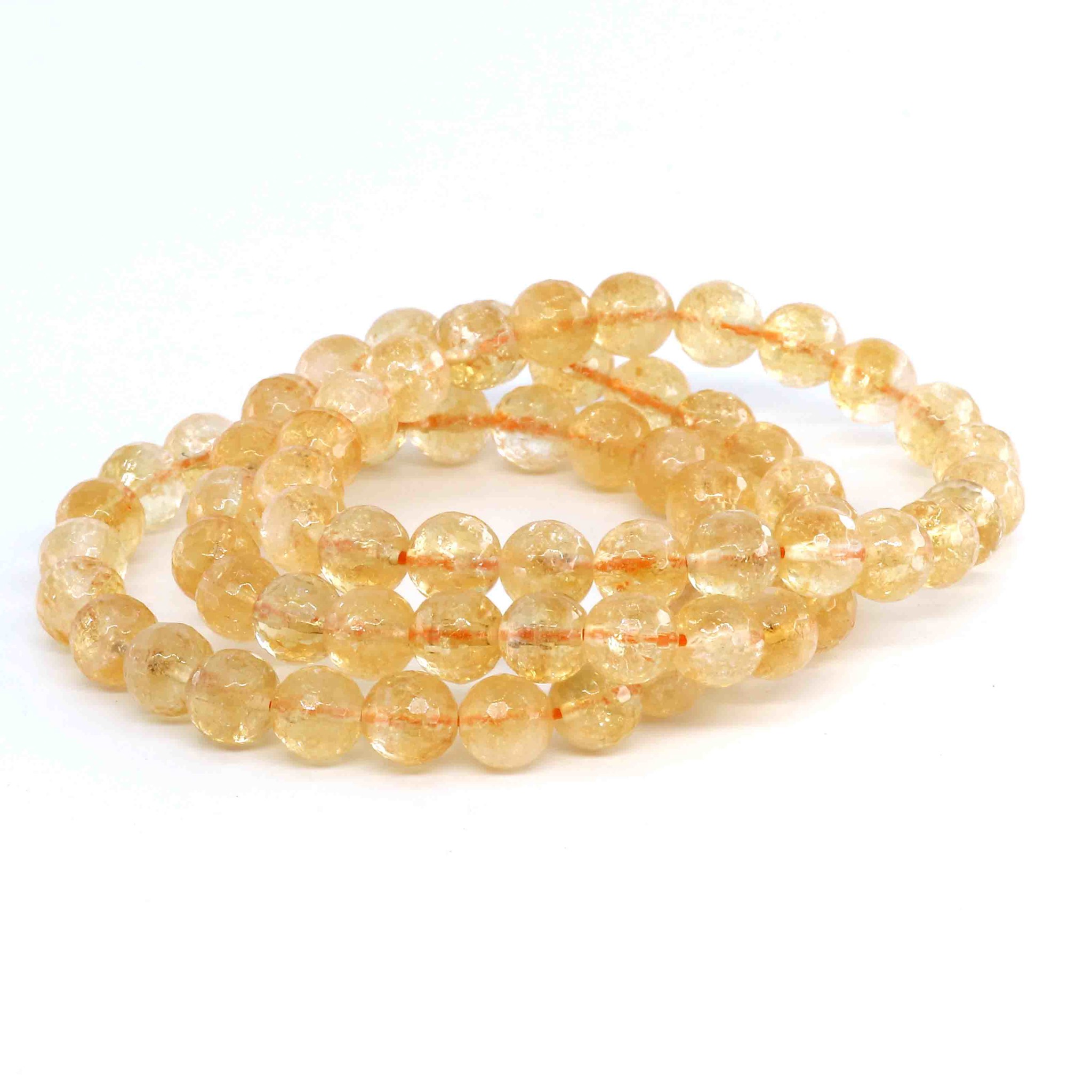 Image de Citrin facettierte Kugeln  8mm Armband