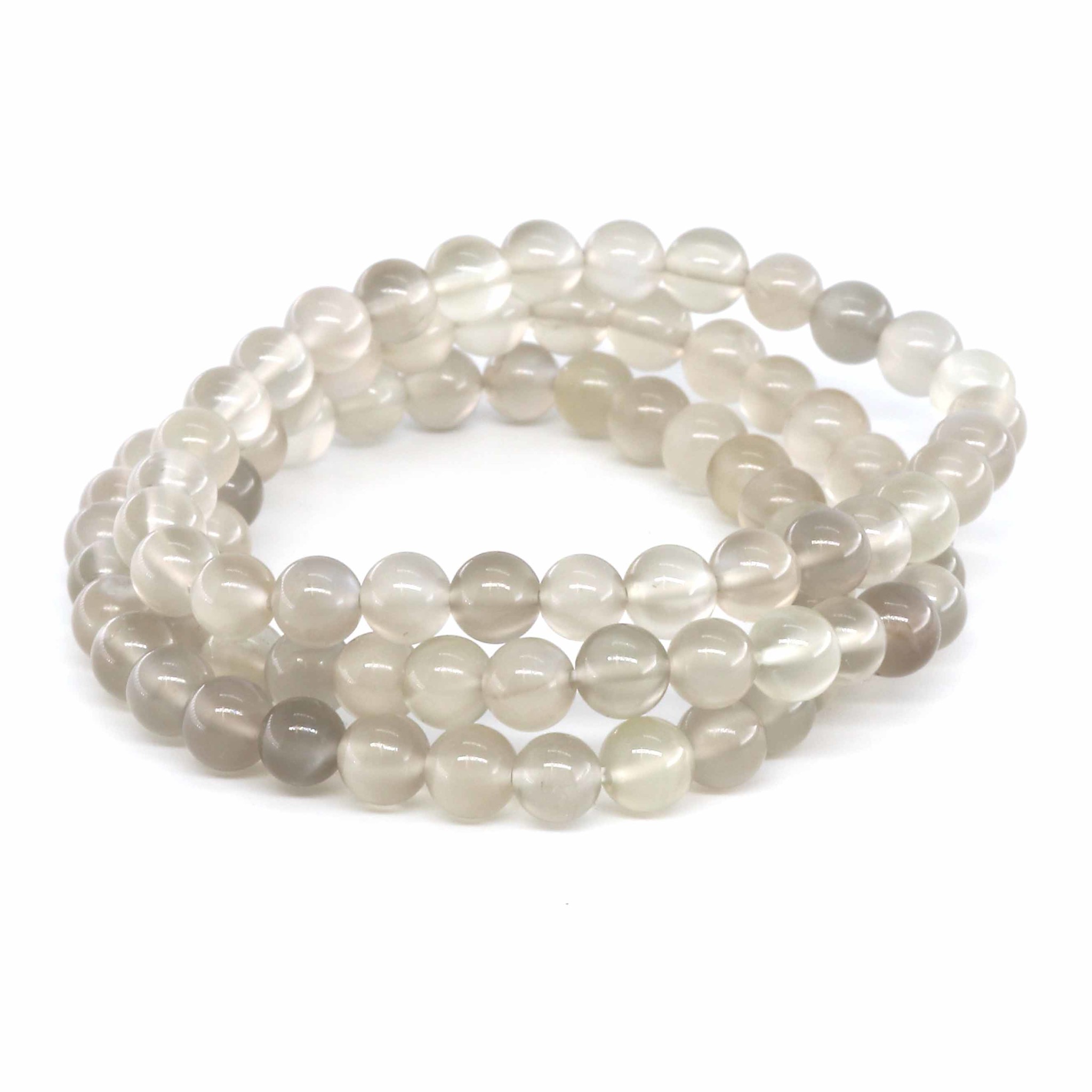 Image de Mondstein Kugeln  6mm Armband Extra (grau)