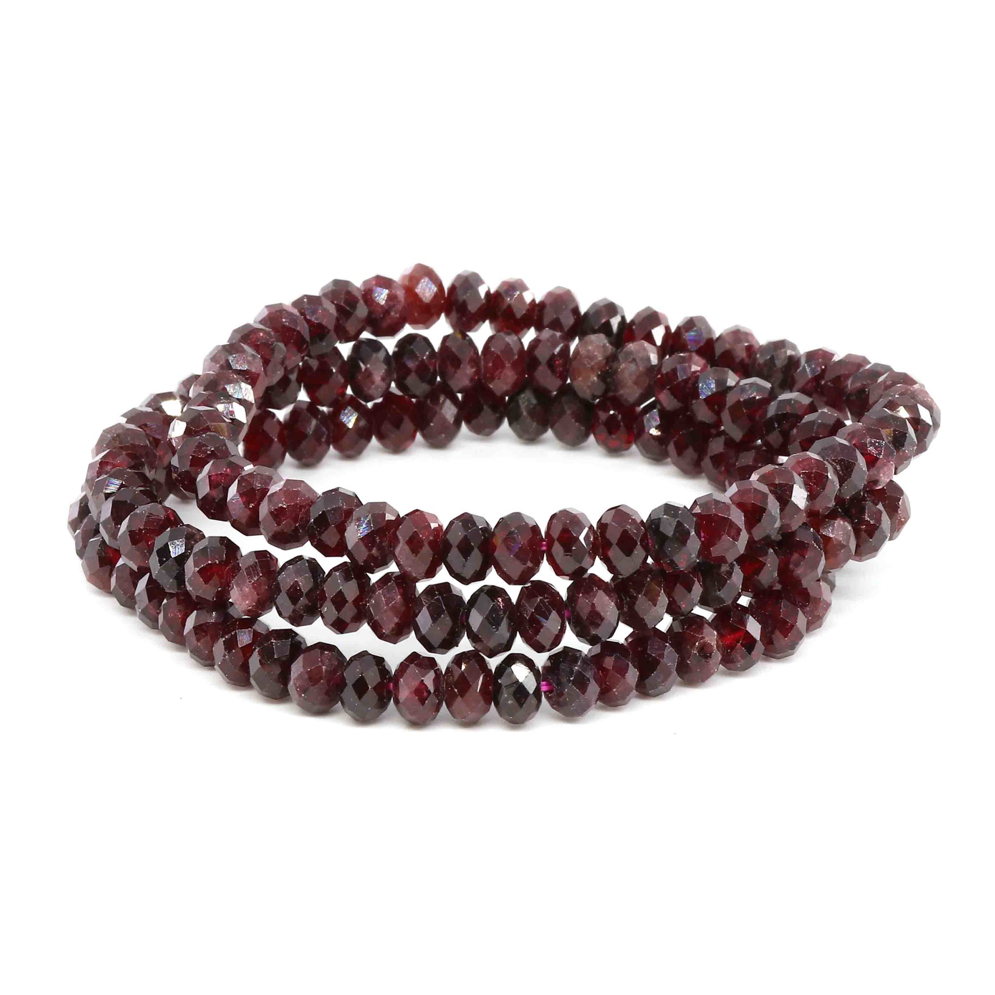 Image de Granat (rot) fac. Button  6mm Armband