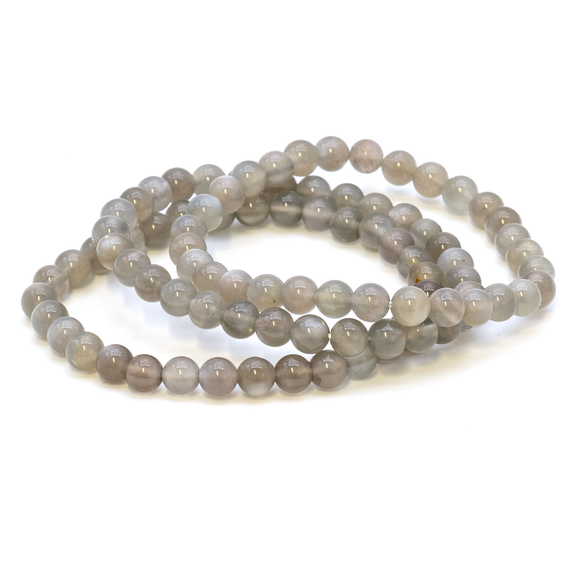Bild von Mondstein Kugeln  6mm Armband (grau) Extra
