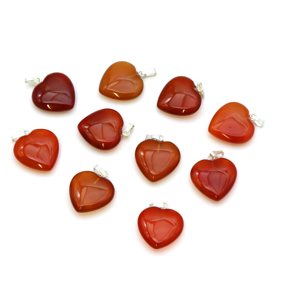 Bild von Karneol "Love Hearts" 20x6mm Anhänger mit Metallöse