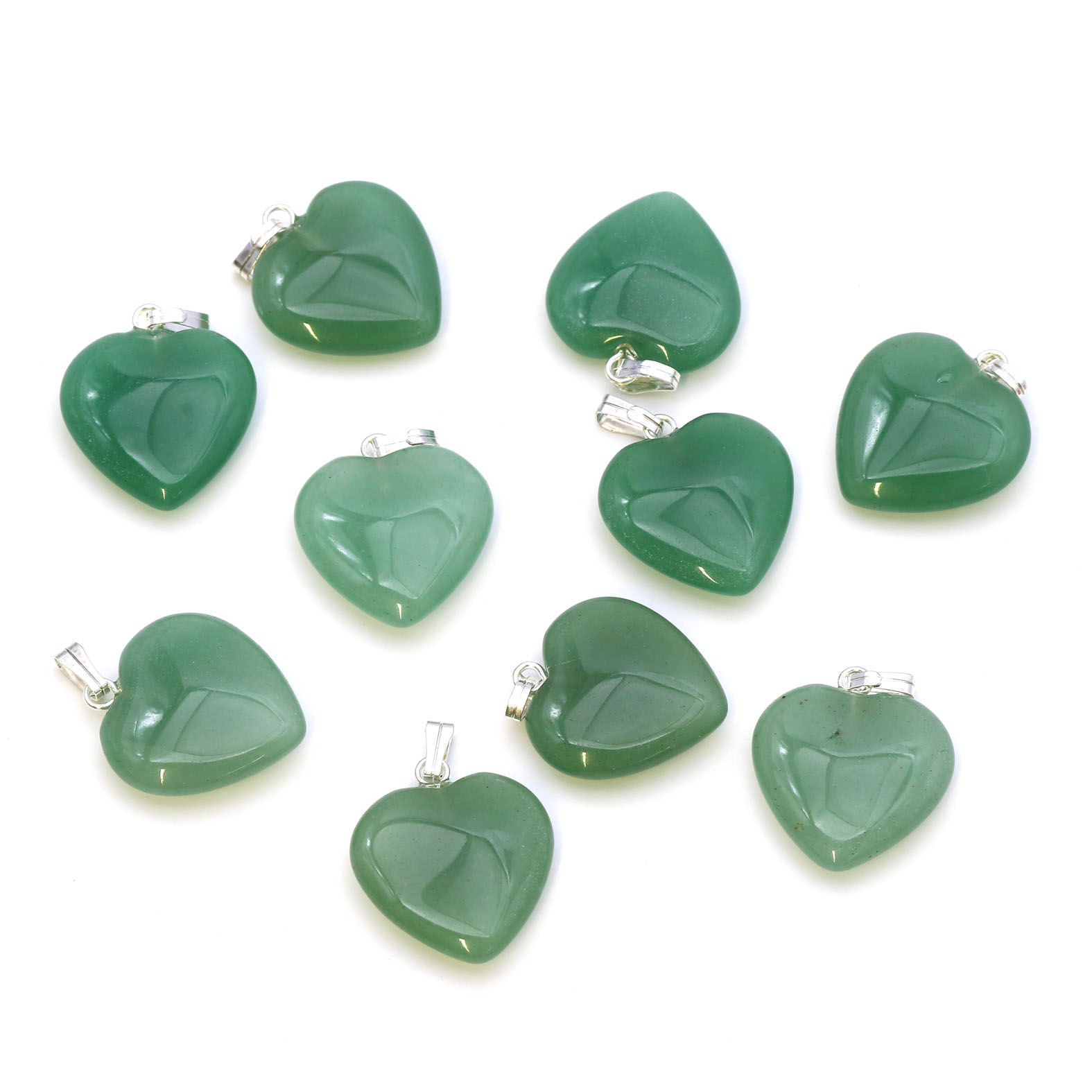 Bild von Aventurin "Love Hearts" 20x6mm Anhänger mit Metallöse