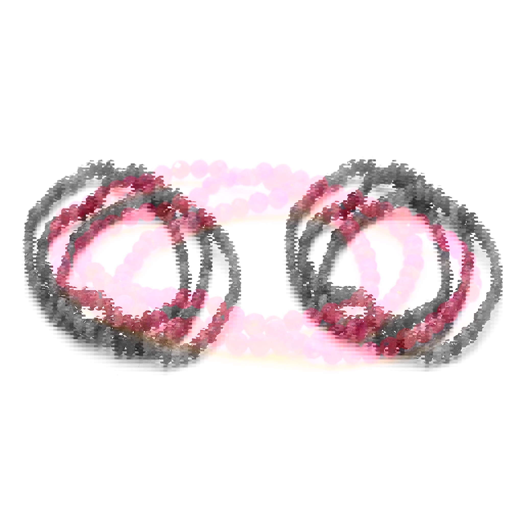 Immagine di Tormalina colorata sfaccettata. perline tonde 4mm (rosa)