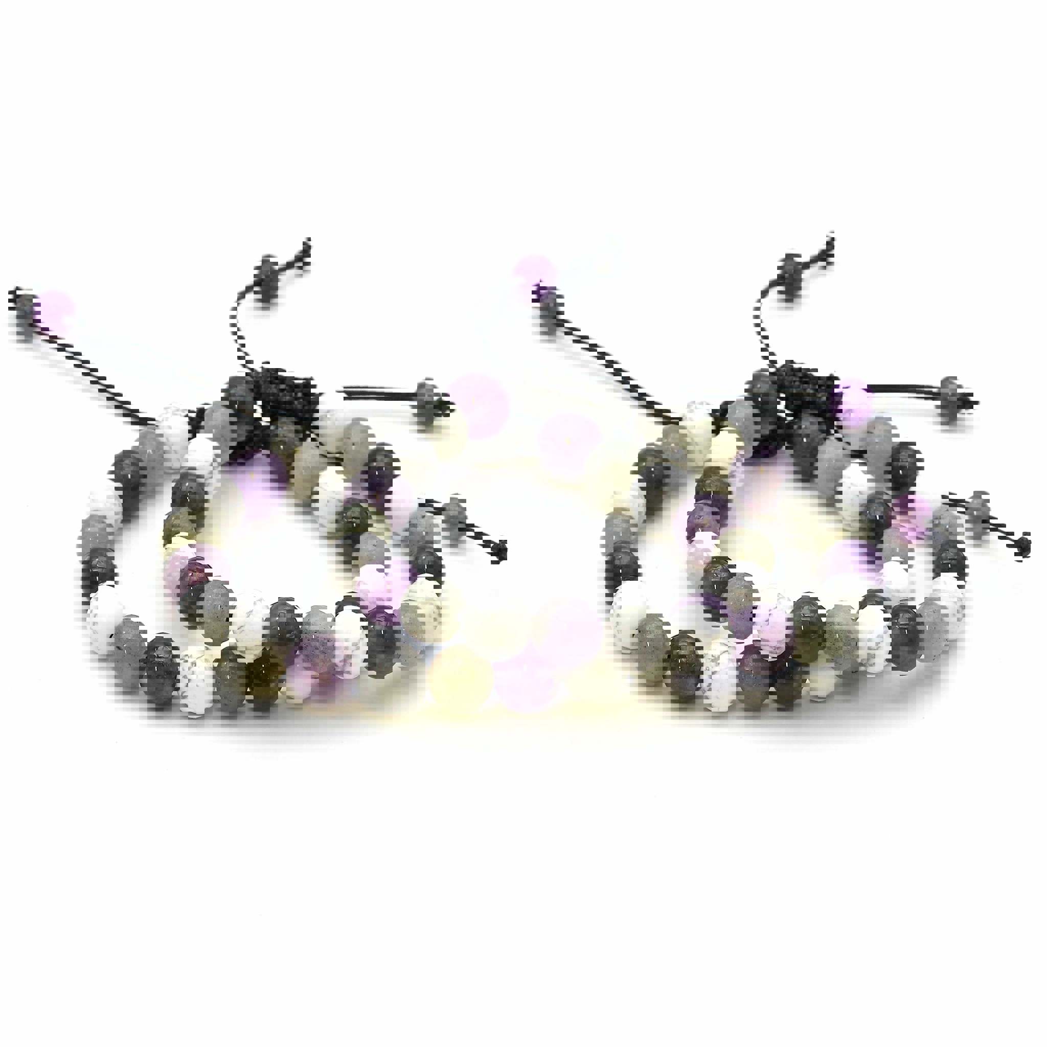 Bild von "Maitri" Amethyst, Labradorit & Magnesit Kugeln  8mm Armband