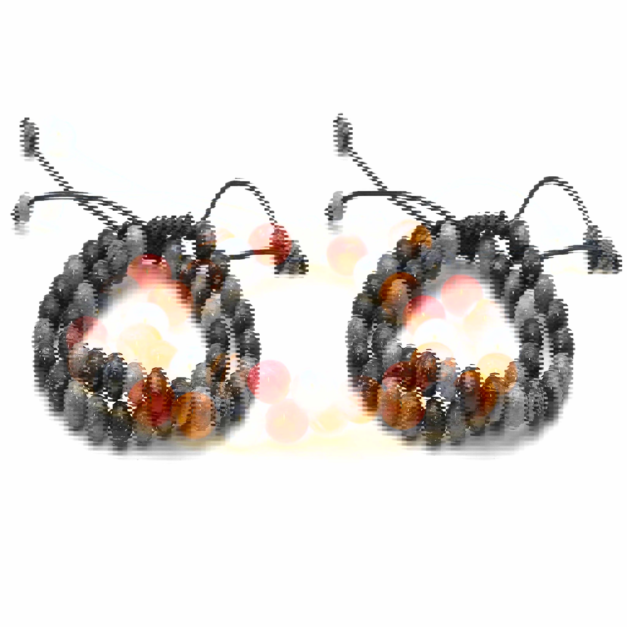 Bild von "Maitri" Rhodonit, Schneeflocken Obsidian & Tigerauge Kugeln  8mm Armband