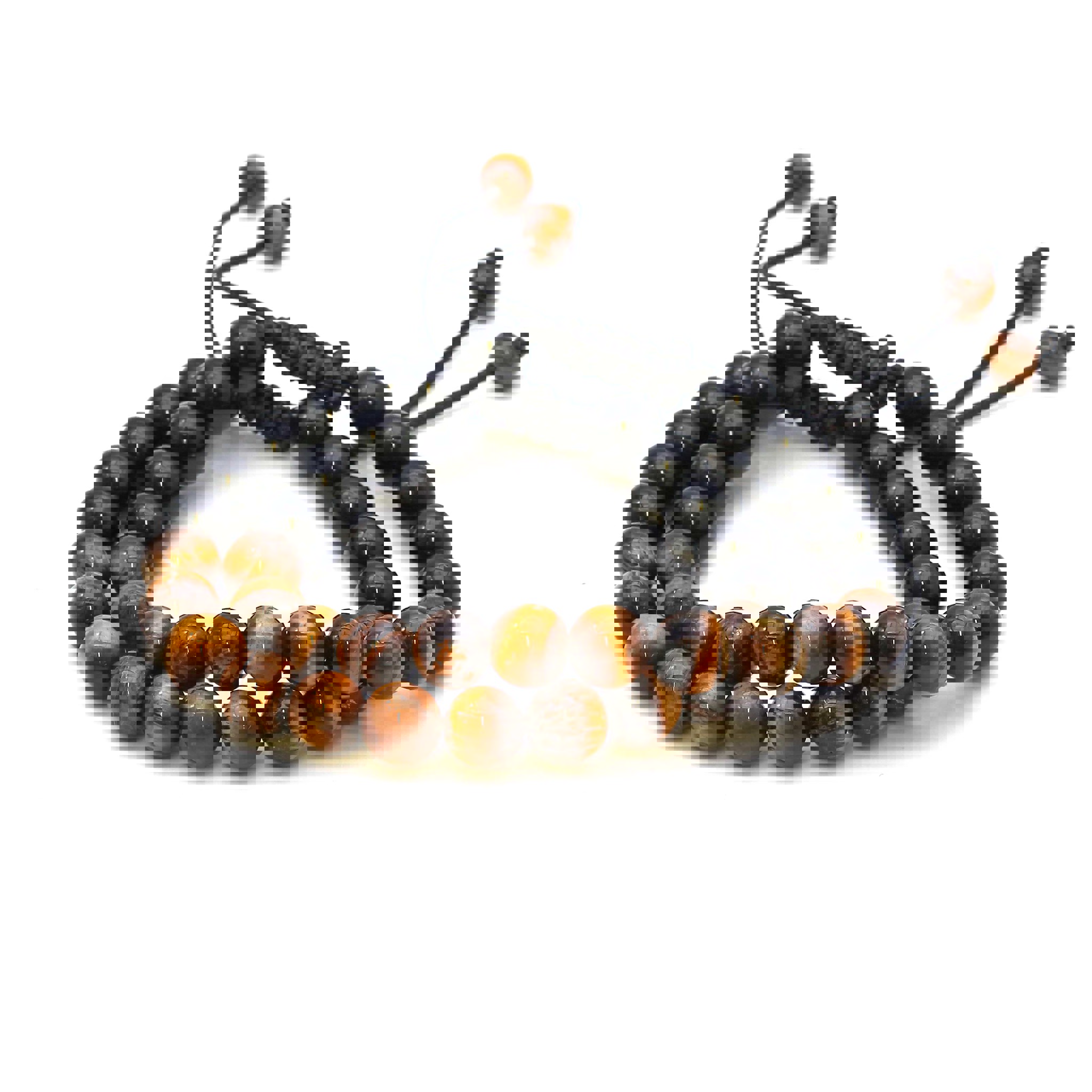 Bild von "Maitri" Obsidian & Tigerauge Kugeln  8mm Armband