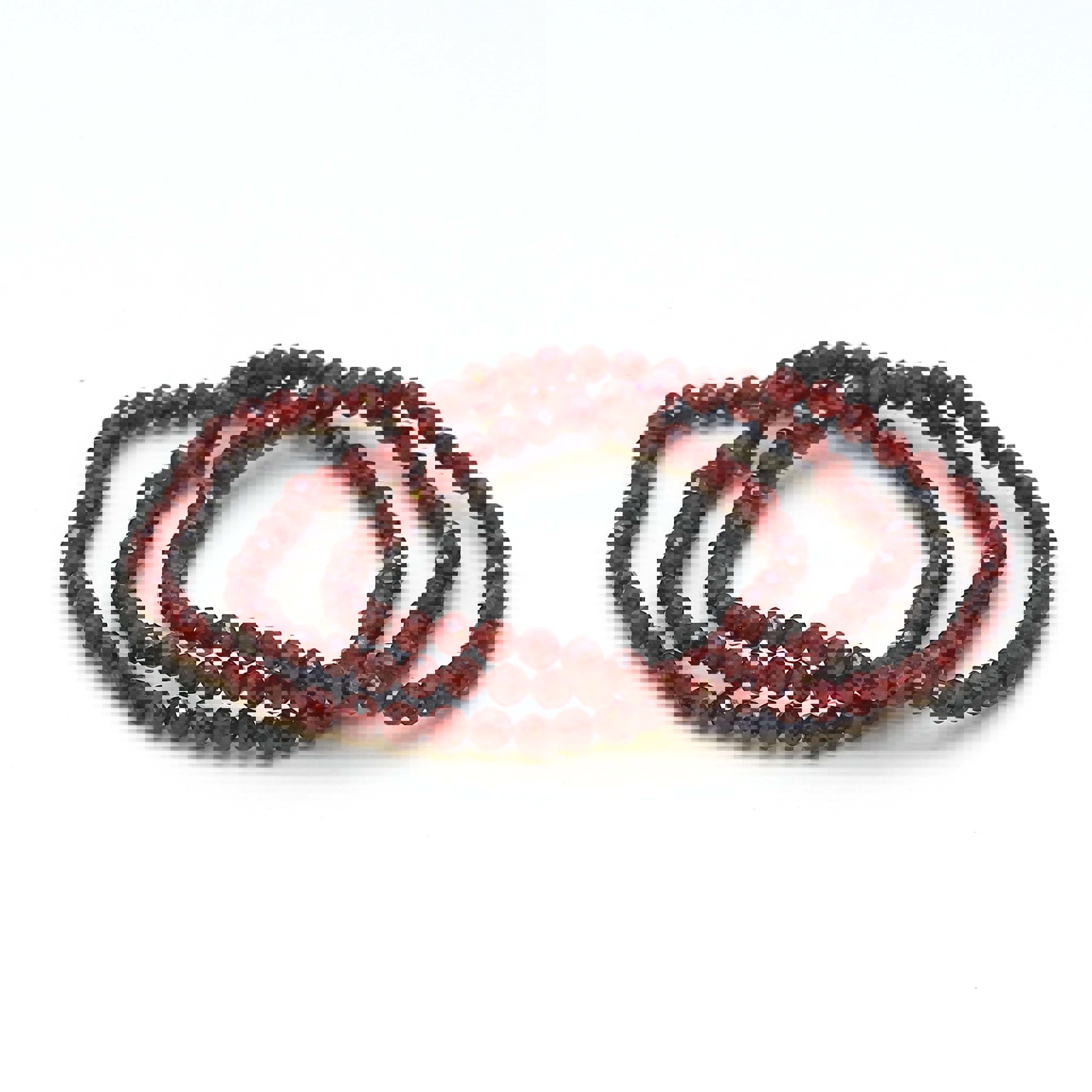 Bild von Granat rot fac. Kugeln  4mm Armband