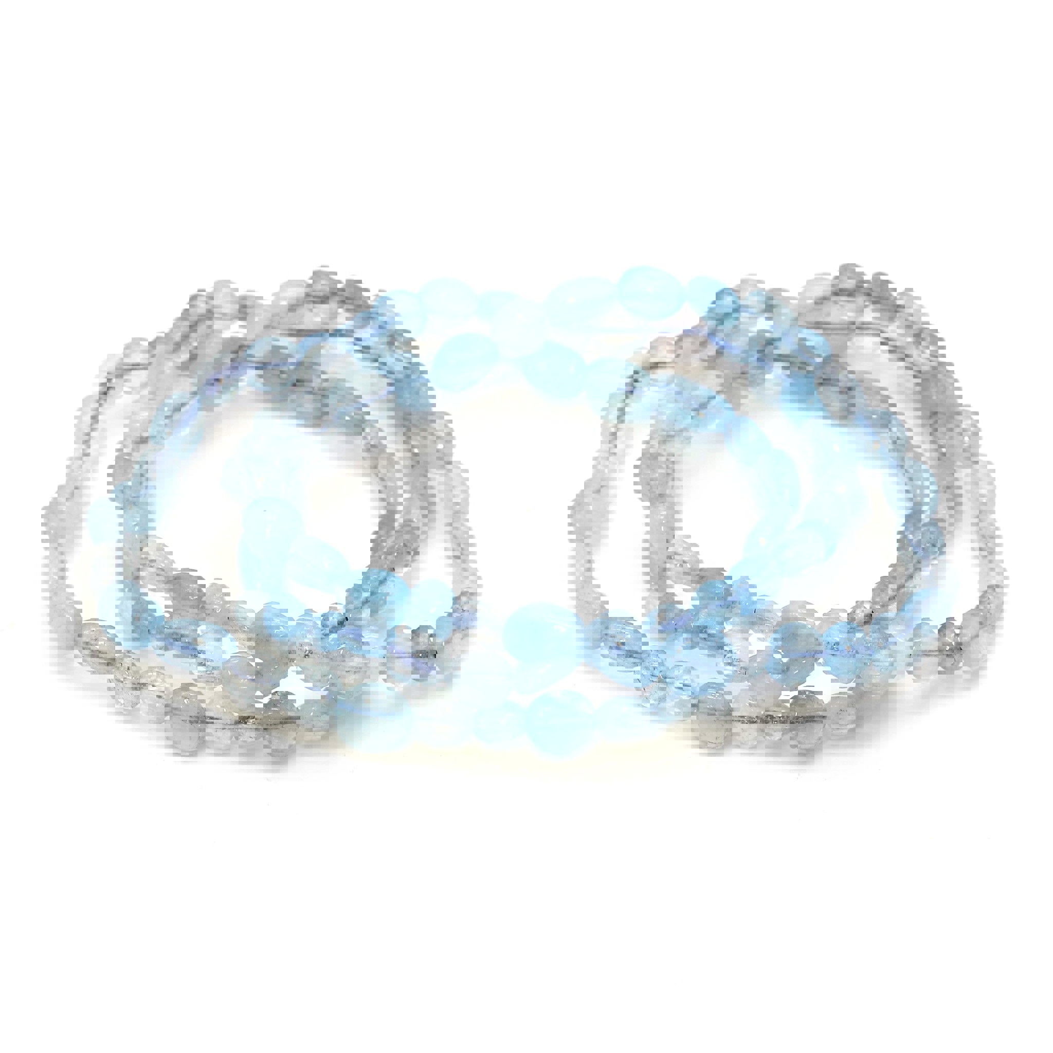 Bild von Aquamarin Nuggets  6mm Armband Extra
