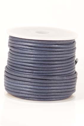 Immagine di Band Baumwolle rund 3mm blau, 25m Rolle