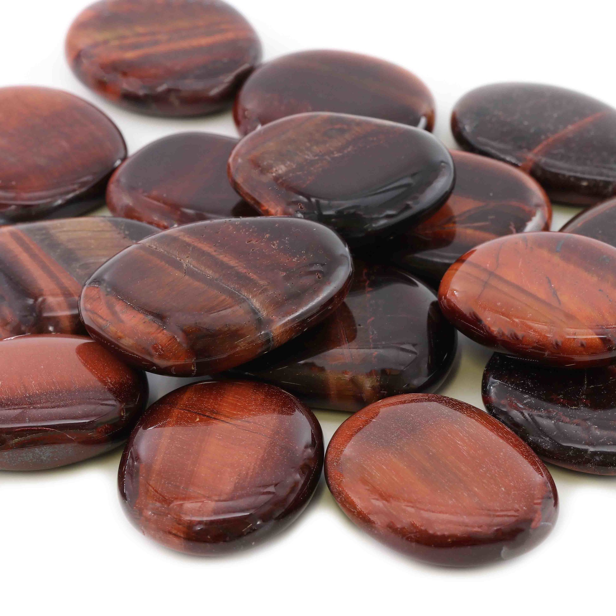 Immagine di Occhio di tigre rosso per pietre piatte levigate (250g)