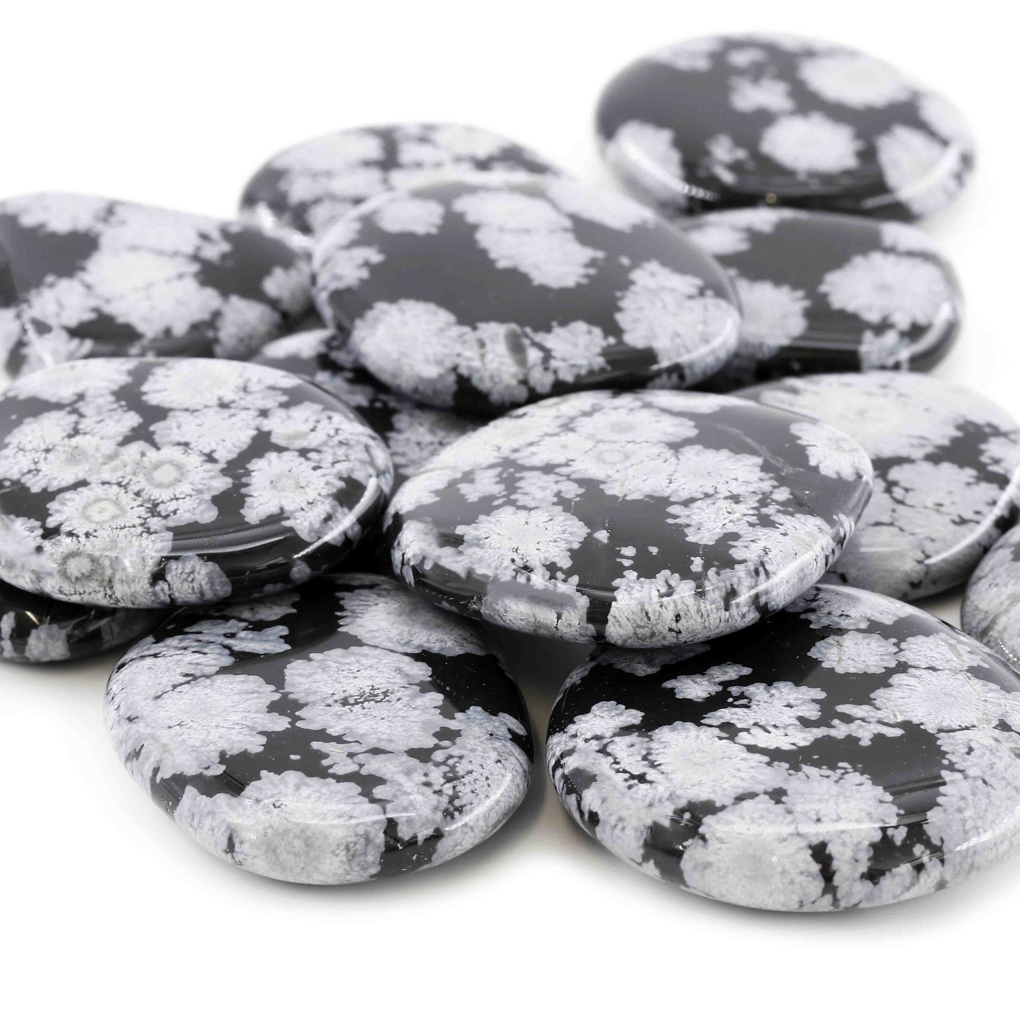 Bild von Schneeflocken Obsidian Handschmeichler (VE: 250g)