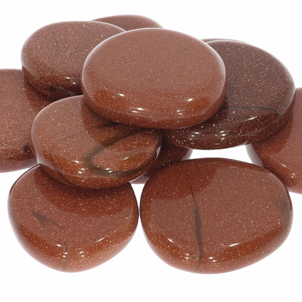 Immagine di Pietra piatta levigata Goldsandstone rosso (synth.) (PU: 250g)