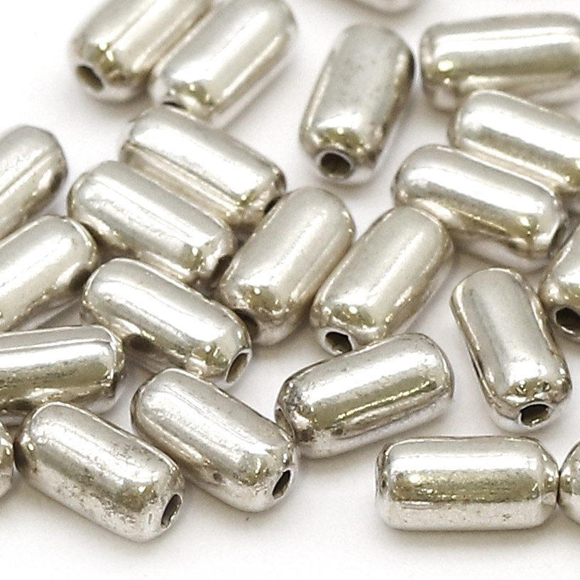 Immagine di Perline tonde, argento rodiato 925