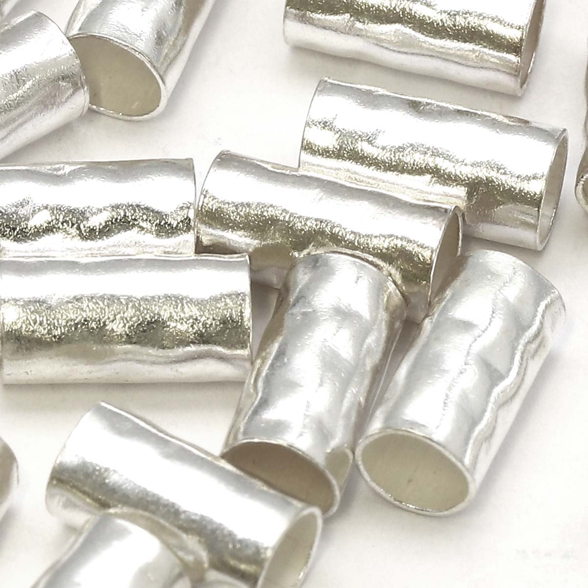 Bild von Zylinder gehämmert 10x5mm, Loch 4.3mm, Silber 925