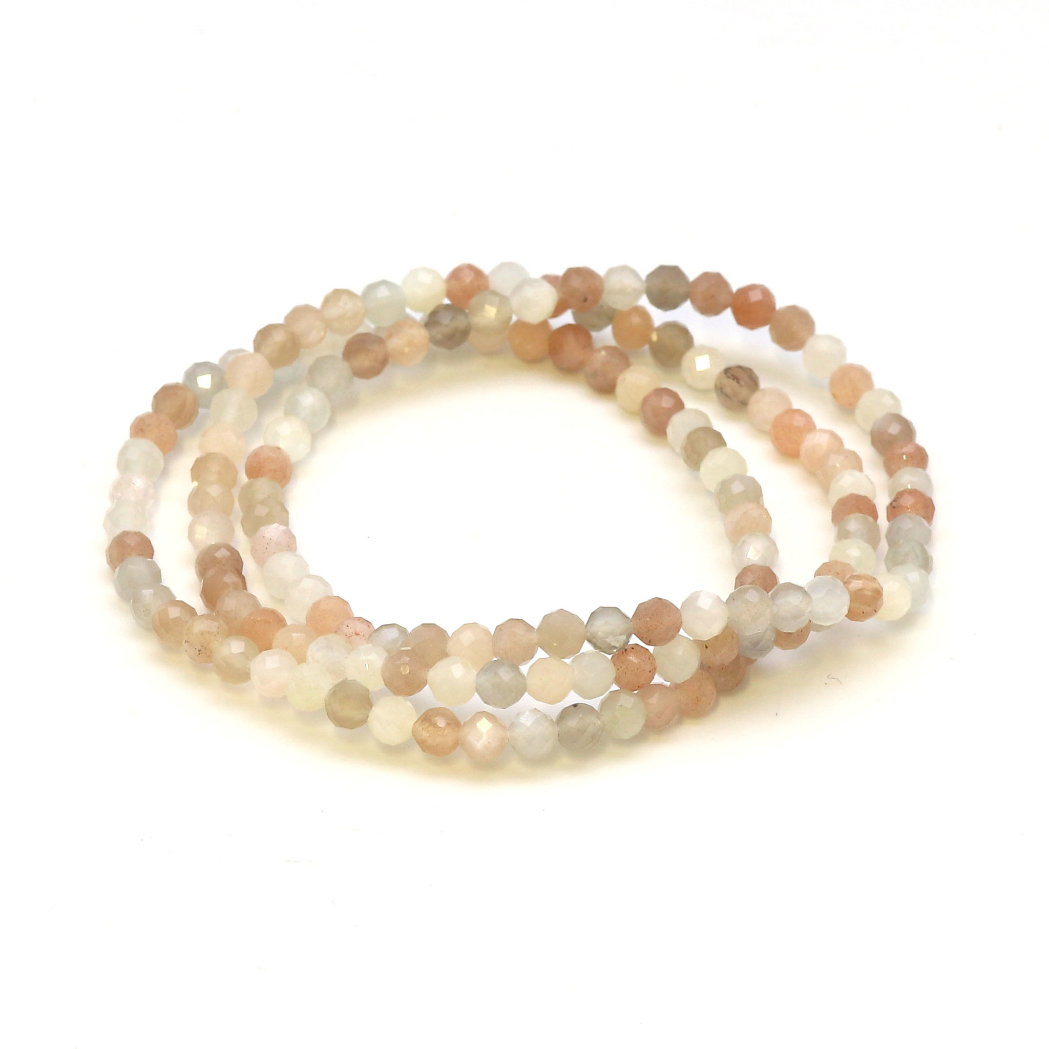 Bild von Mondstein fac. Kugeln  4mm Armband (mc)