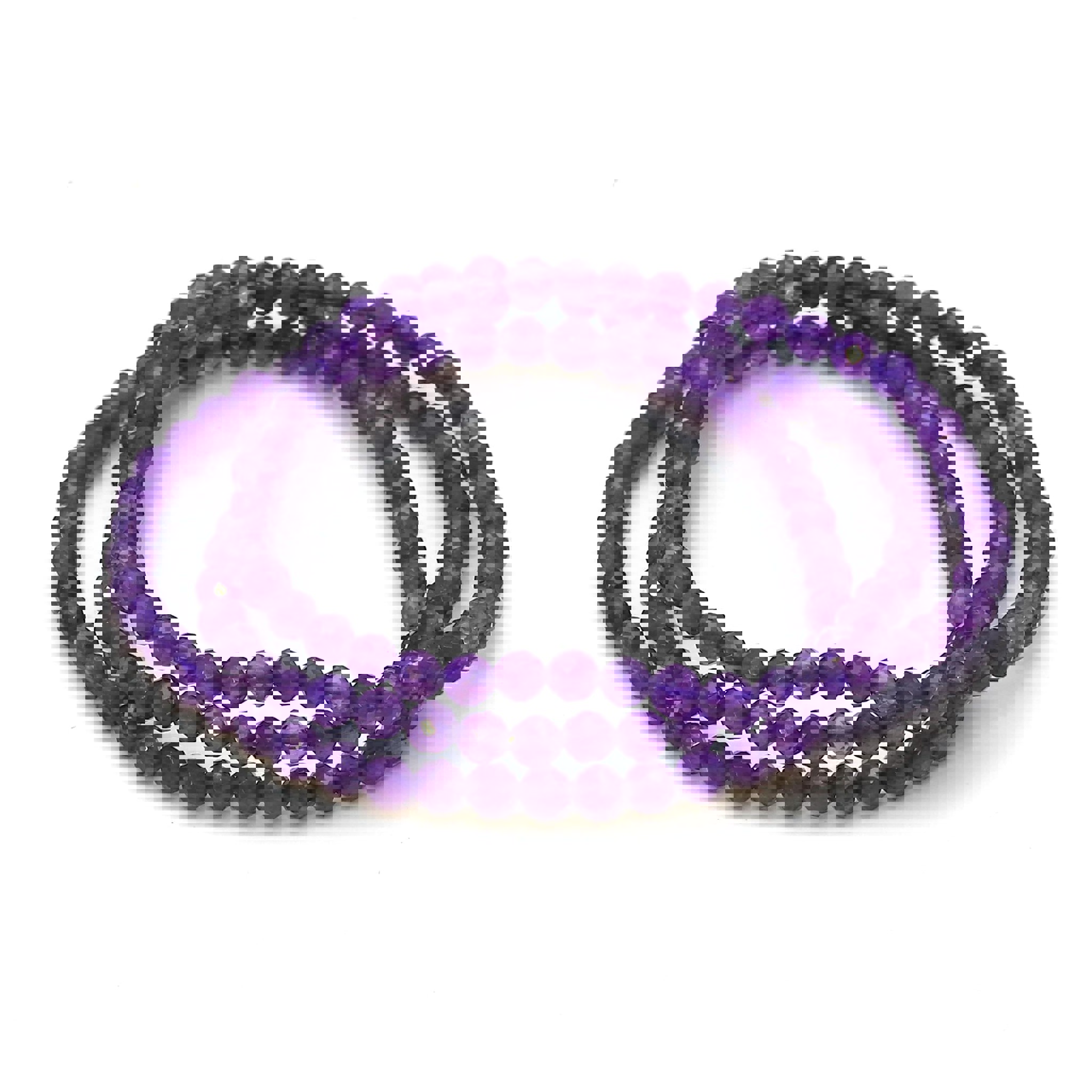 Bild von Amethyst fac. Kugeln  4mm Armband (Diamond-Cut)