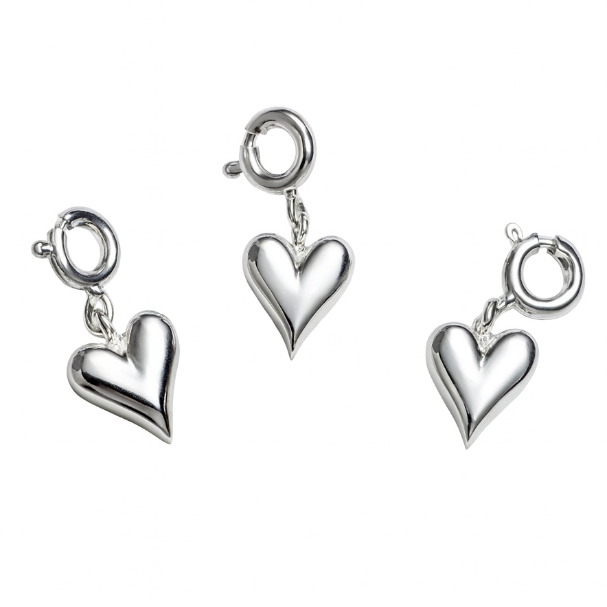 Bild von Herz 8x11mm mit Federring, Silber 925 Charm  (VE: 3 Stk.)