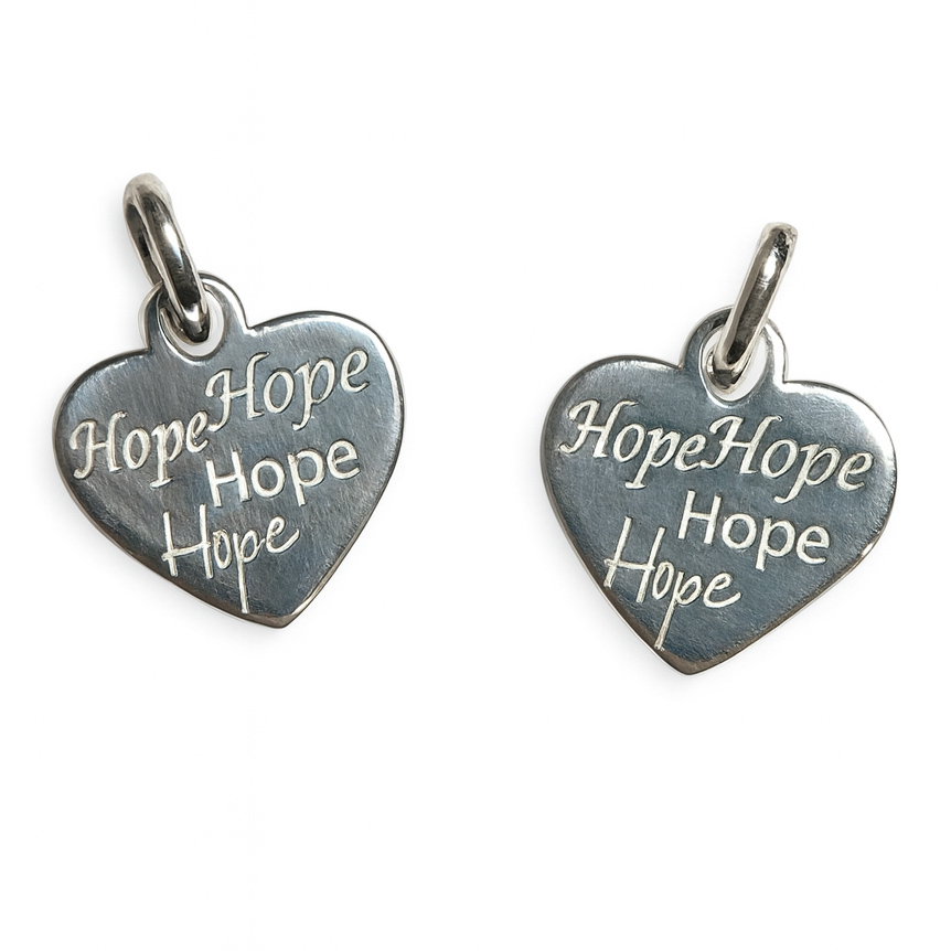 Bild von Hope Herz 13x12mm mit Ring Charm, Silber 925 (VE: 2 Stk.)
