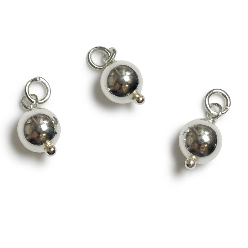 Bild von Kugeln 6mm mit Ring Charm, Silber 925 (VE: 3 Stk.)