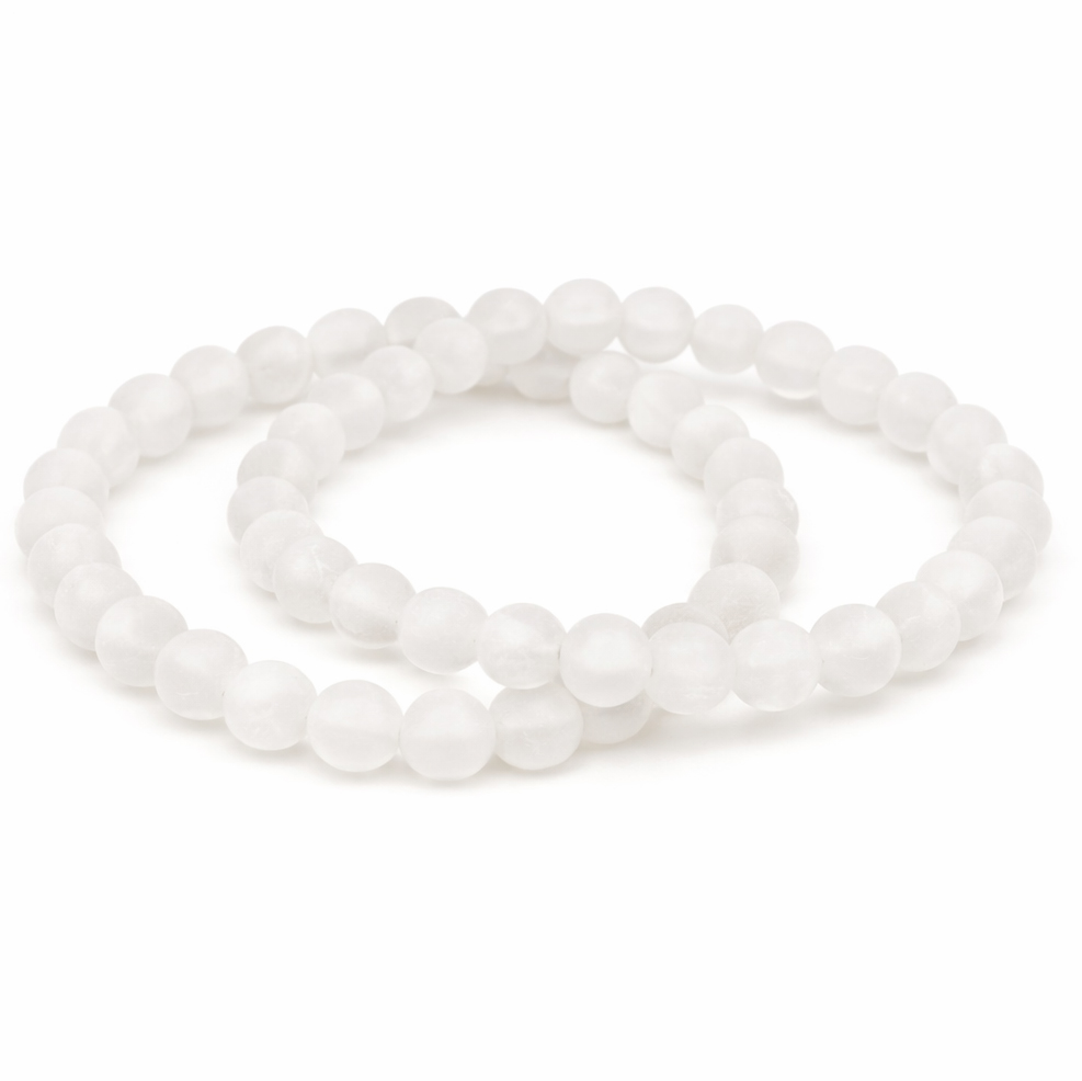 Bild von Bergkristall Kugeln matt Armband