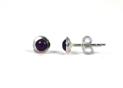 Image de Amethyst Ohrstecker Cab. 4mm, Silber 