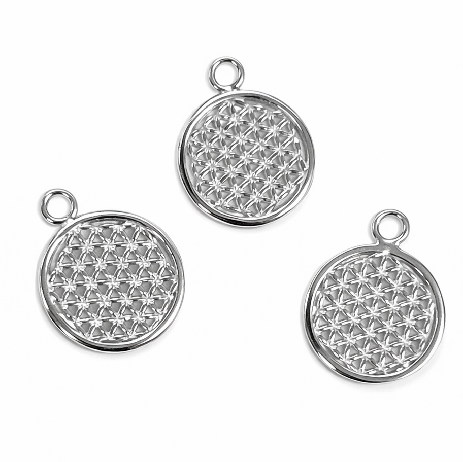 Bild von Blume des Lebens 13.5mm Anhänger, Silber 925 (VE: 3 Stk.)