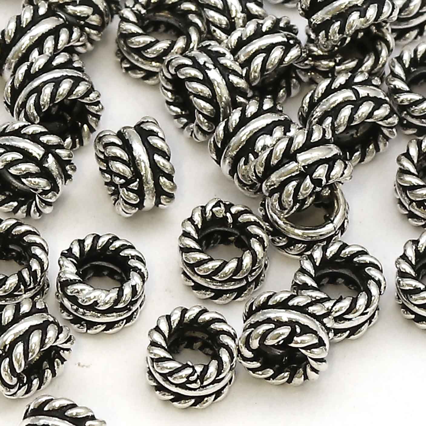 Bild von Rondelle gedreht 4.5x3mm, Silber 925 geschwärzt