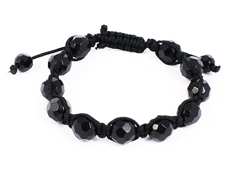 Image de Shambala Armband Onyx Kugeln facettiert 10mm