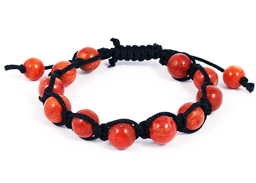 Image de Shambala Armband Koralle Kugeln 10mm