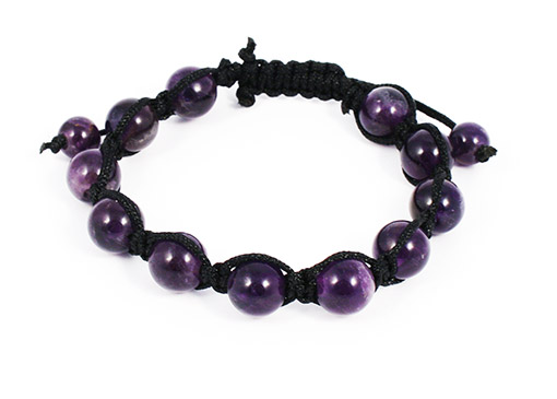 Image de Shambala Armband Amethyst Kugeln 10mm