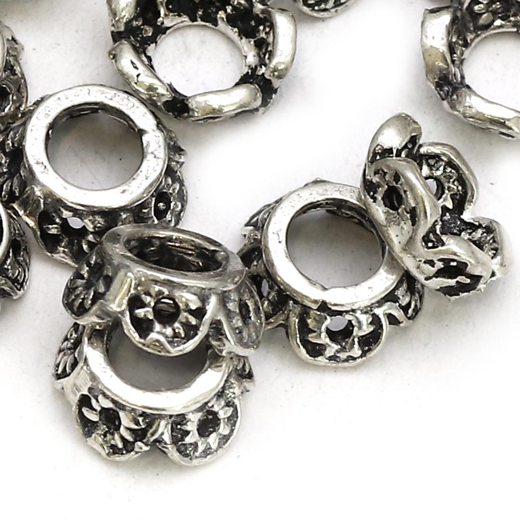 Bild von Blumen Spacer 7.7mm, Silber 925 geschwärzt