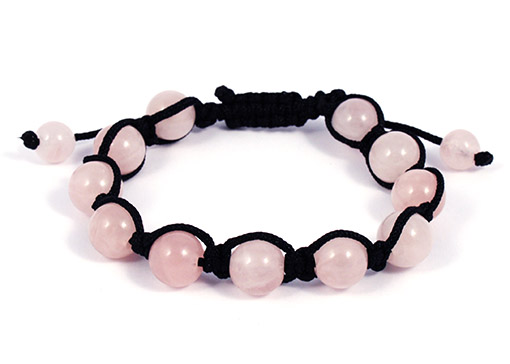 Immagine di Shambala Armband Rosenquarz Kugeln 10mm