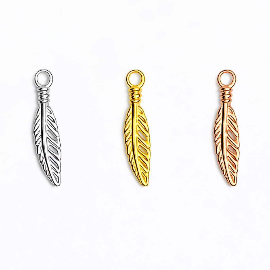 Bild von Feder 17.5x4mm Charm Anhänger, Silber 925 (VE: 5 Stk.)