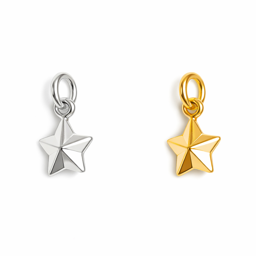 Bild von Stern 7mm mit Ring Charm, Silber 925 (VE: 3 Stk)