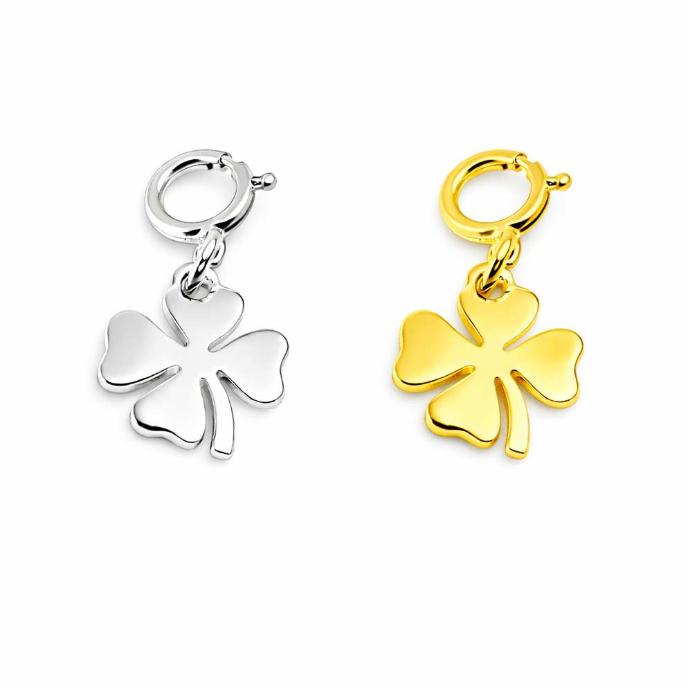 Bild von Kleeblatt 8.5mm mit Federring, Silber 925 Charm
