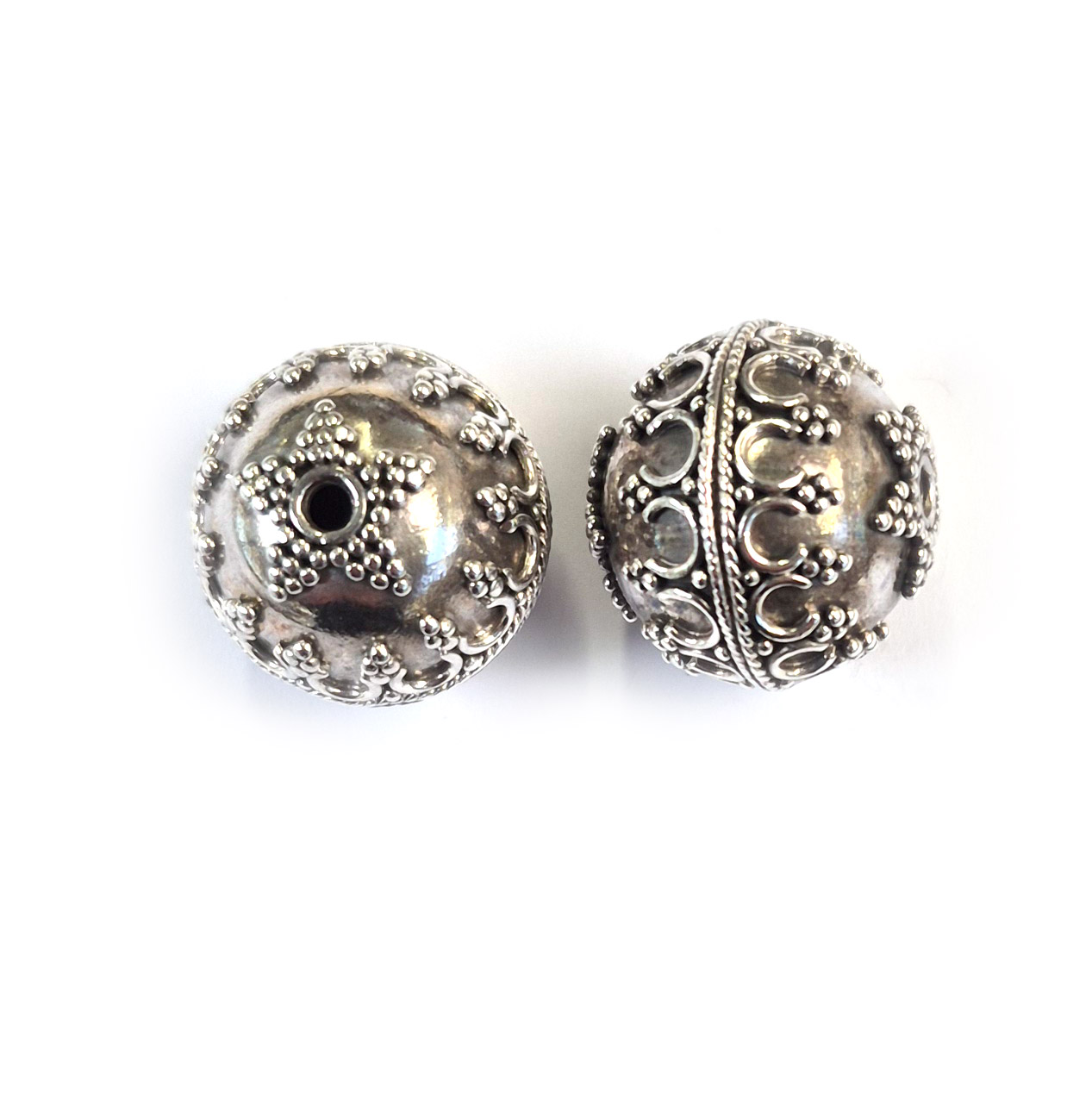 Bild von Kugeln verziert 17mm, Silber 925 geschwärzt