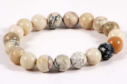 Bild von Weisser Opal Kugeln 10mm Armband