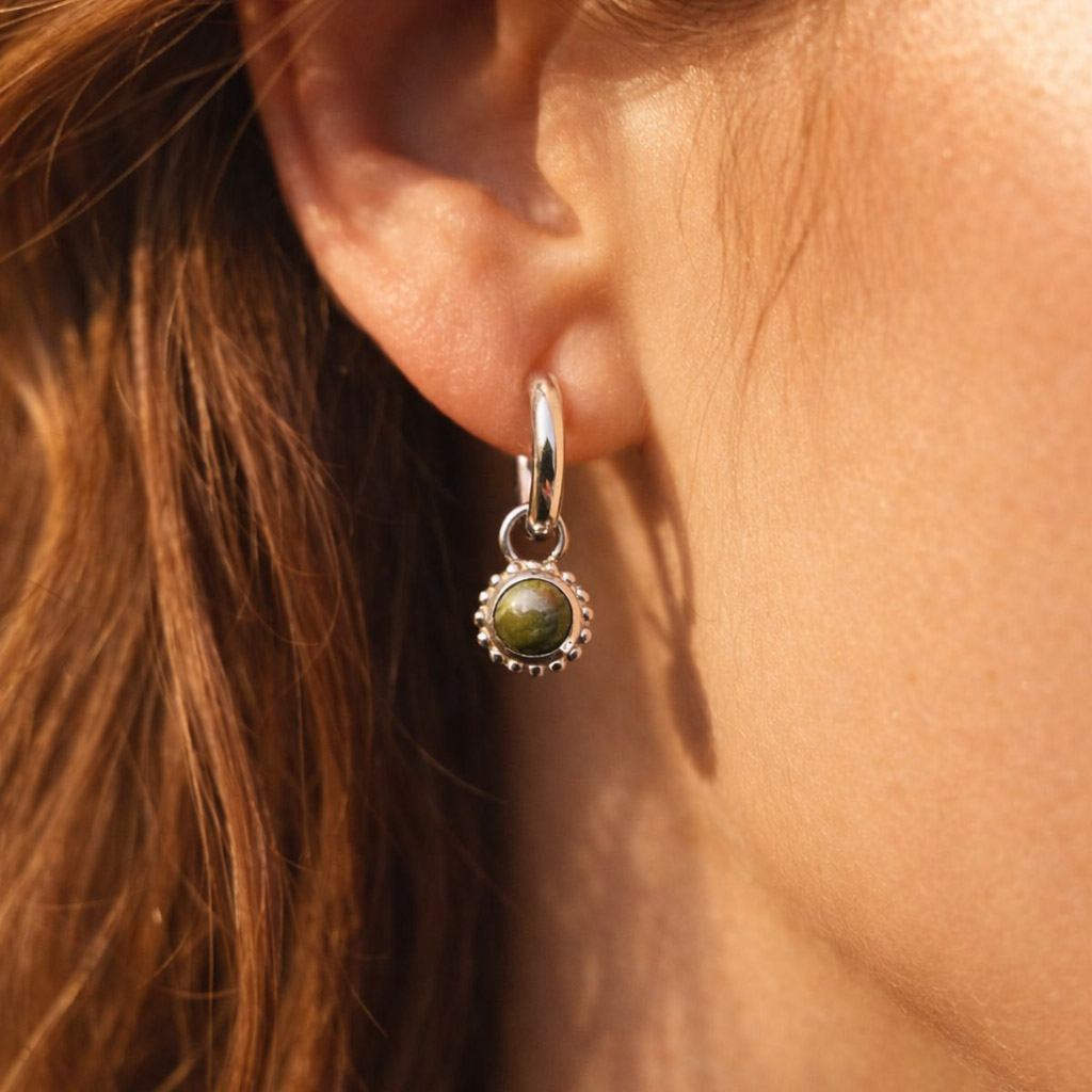 Bild von "Cabochon Rund 7.5mm" Anhänger für Kreolen, Silber 925